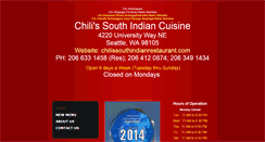 Desktop Screenshot of chilissouthindianrestaurant.com