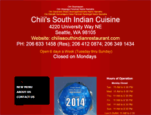Tablet Screenshot of chilissouthindianrestaurant.com
